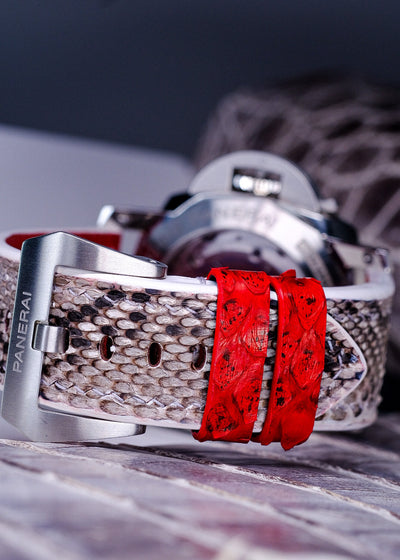 Bespoke Watch Strap in White Python