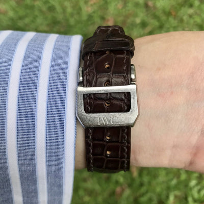 Bespoke Watch Strap in Chocolate Brown Crocodile