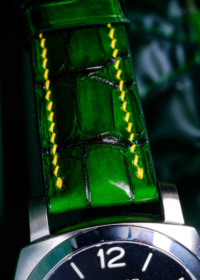 Bespoke Watch Strap in Pine Green Alligator