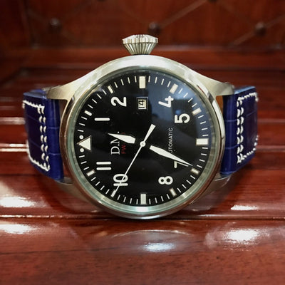 Bespoke Watch Strap in Electric Blue Crocodile