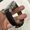 Bespoke Watch Strap in Black Crocodile