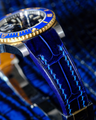 Bespoke Watch Strap in Electric Blue Crocodile