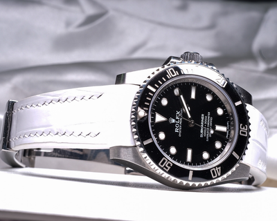 Bespoke Watch Strap in White Crocodile