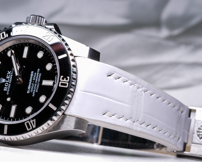 Bespoke Watch Strap in White Crocodile