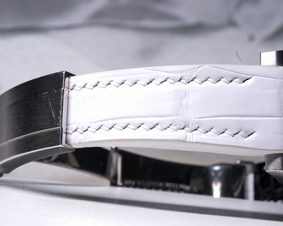 Bespoke Watch Strap in White Crocodile