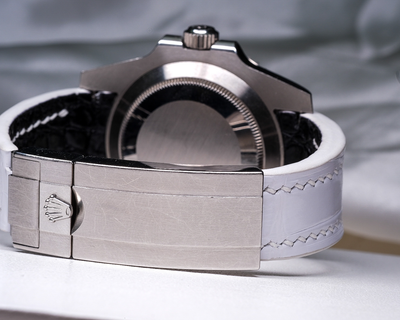 Bespoke Watch Strap in White Crocodile