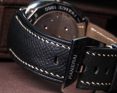 Bespoke Watch Strap in Black Chèvre