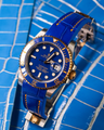 Bespoke Watch Strap in Electric Blue Crocodile