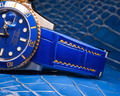 Bespoke Watch Strap in Electric Blue Crocodile