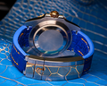 Bespoke Watch Strap in Electric Blue Crocodile