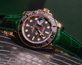 Bespoke Watch Strap in Hunter Green Crocodile
