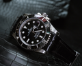 Bespoke Watch Strap in Black Crocodile