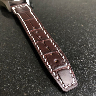 Bespoke Watch Strap in Chocolate Brown Crocodile