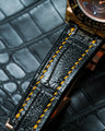 Bespoke Watch Strap in Metallic Black Alligator