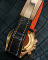 Bespoke Watch Strap in Metallic Black Alligator