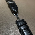 Bespoke Watch Strap In Glossy Black Crocodile