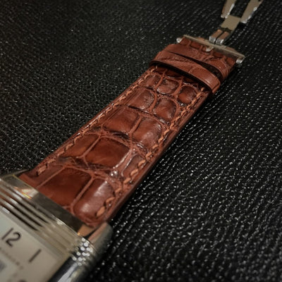 Bespoke Watch Strap In Reddish Brown Crocodile