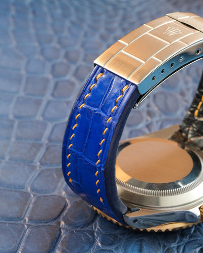 Bespoke Watch Strap in Electric Blue Crocodile