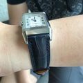Bespoke Watch Strap In Navy Blue Crocodile