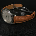 Bespoke Watch Strap In Chestnut Brown Circular Grains Alligator