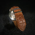 Bespoke Watch Strap In Chestnut Brown Circular Grains Alligator