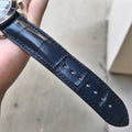Bespoke Watch Strap In Navy Blue Crocodile