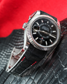 Bespoke Watch Strap in Black Nubuck Alligator