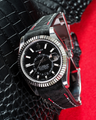 Bespoke Watch Strap in Black Nubuck Alligator