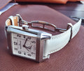 Bespoke Watch Strap In White Chevre