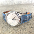 Bespoke Watch Strap In Icy Blue Alligator