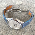Bespoke Watch Strap In Icy Blue Alligator