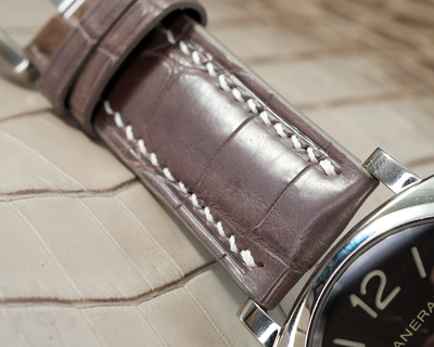 Bespoke Watch Strap in Grey Himalayan Crocodile