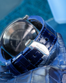 Bespoke Watch Strap in Electric Blue Crocodile
