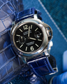 Bespoke Watch Strap in Electric Blue Crocodile
