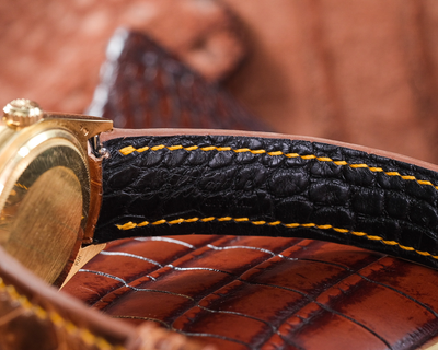 Bespoke Watch Strap in Brown Himalayan Crocodile