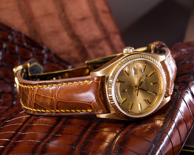 Bespoke Watch Strap in Brown Himalayan Crocodile