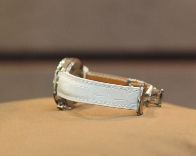 Bespoke Watch Strap in White Crocodile