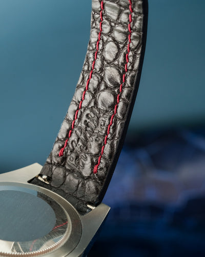 Bespoke Watch Strap in Navy Blue Crocodile