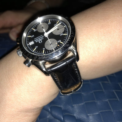 Bespoke Watch Strap in Black Crocodile