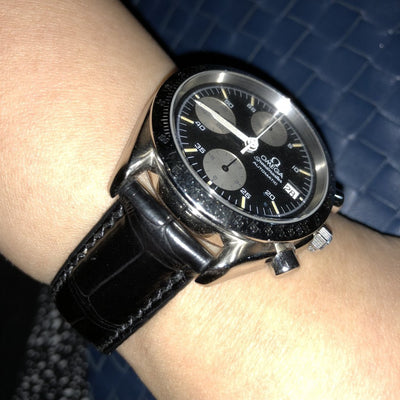 Bespoke Watch Strap in Black Crocodile