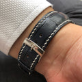 Bespoke Watch Strap in Navy Blue Crocodile