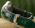 Bespoke Watch Strap in Hunter Green Crocodile