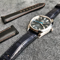 Bespoke Watch Strap in Navy Blue Crocodile