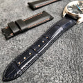 Bespoke Watch Strap in Navy Blue Crocodile