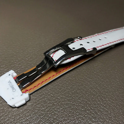 Bespoke Watch Strap in White Chevre