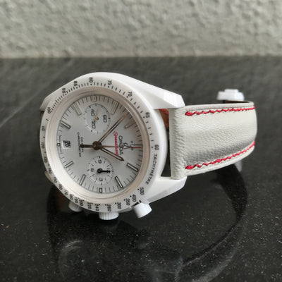 Bespoke Watch Strap in White Chevre