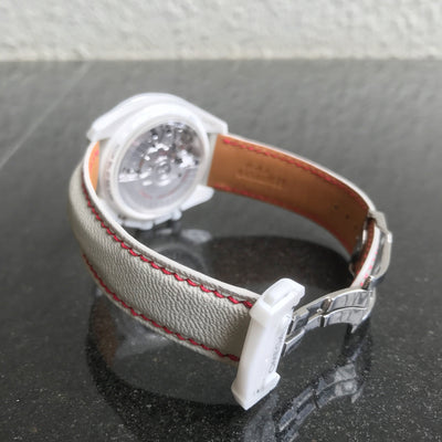 Bespoke Watch Strap in White Chevre