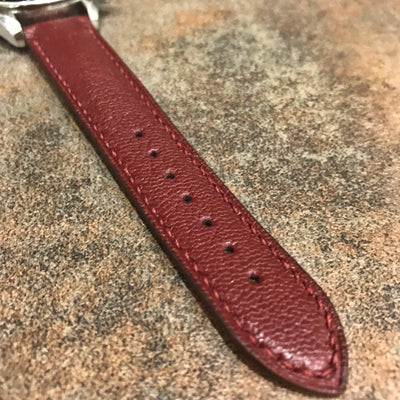Bespoke Watch Strap in Maroon Red Chevre