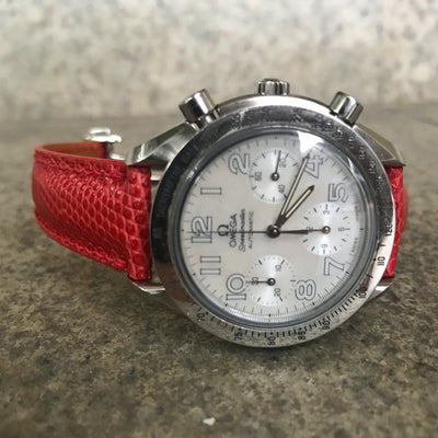 Bespoke Watch Strap in Blood Red Lizard