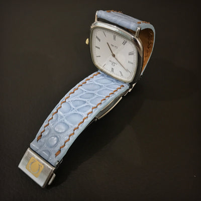 Bespoke Watch Strap in Baby Blue Himalaya Crocodile